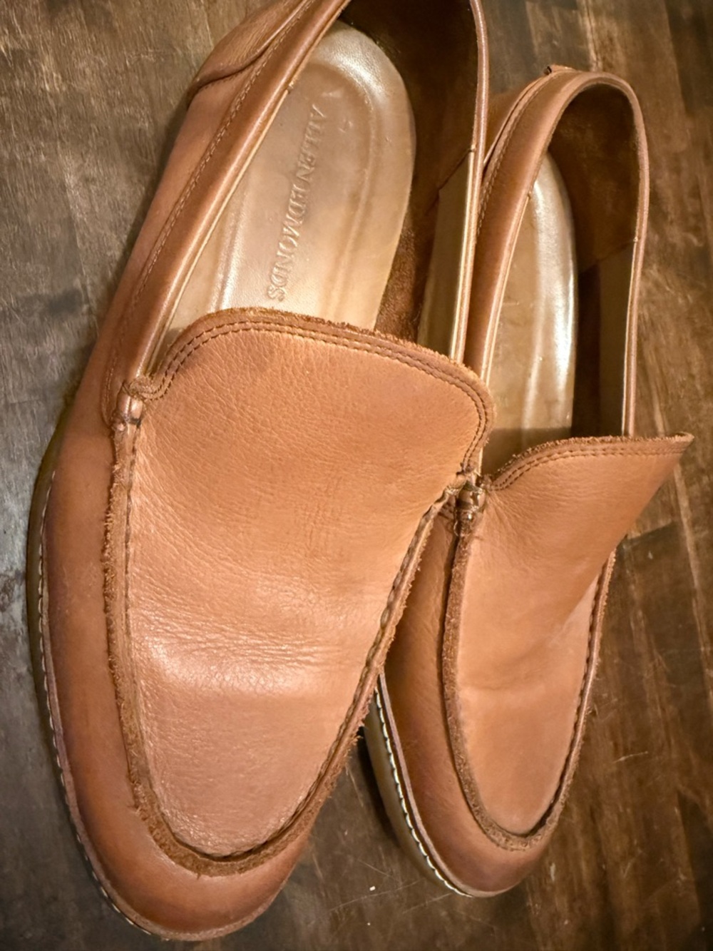 Allen Edmonds Men's Tan Leather Slip-On Loafers